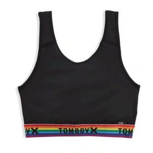 TOMBOYX Swim Sport Top - Black Rainbow - Small - NEW, NEVER WORN